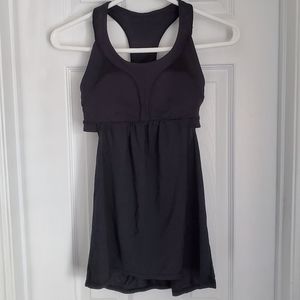 Lululemon VEUC Black Tank Top with Mini Stripes